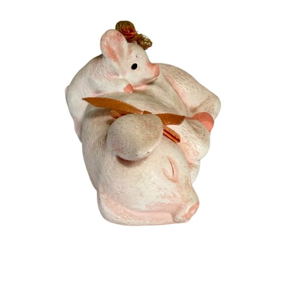 Farmhouse Kitchen Pig Figurine Ceramic Mama Piglet Farm Animal VTG Handmade 70s - Picture 5 of 9
